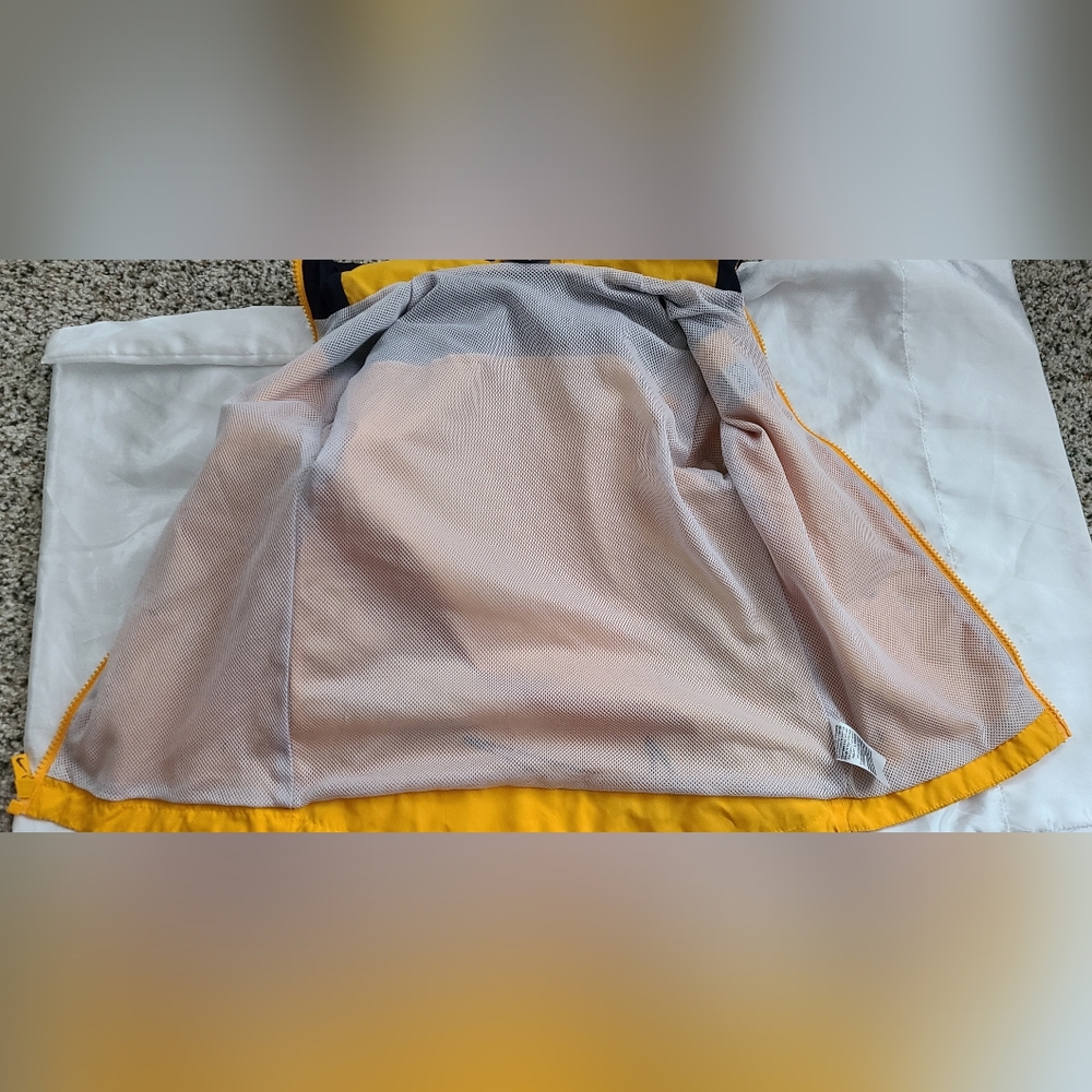 Nike jacket 4T‎ midnight navy yellow white swoosh hooded windbreaker - Picture 4 of 11